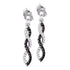 14K White Gold Round Black Color Enhanced Diamond Infinity Dangle Earrings 1/6 Cttw - Gold Americas