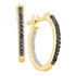 10k Yellow Gold Black Color Enhanced Diamond Inside-Outside In Out Hoop Earrings 1/4 Cttw - Gold Americas