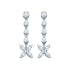10K White Gold Round Diamond Flower Cluster Dangle Earrings 3/4 Cttw - Gold Americas