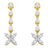 10K Yellow Gold Round Diamond Flower Cluster Dangle Earrings 3/4 Cttw - Gold Americas