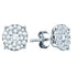 14K White Gold Round Diamond Cluster Earrings 1/2 Cttw - Gold Americas