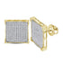 10K Yellow Gold Round Diamond Square Cluster Earrings 7/8 Cttw - Gold Americas