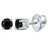 10K White Gold Round Black Color Enhanced Diamond Solitaire Stud Earrings 1/4 Cttw - Gold Americas