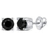 10K White Gold Unisex Round Black Color Enhanced Diamond Solitaire Stud Earrings 1.00 Cttw - Gold Americas
