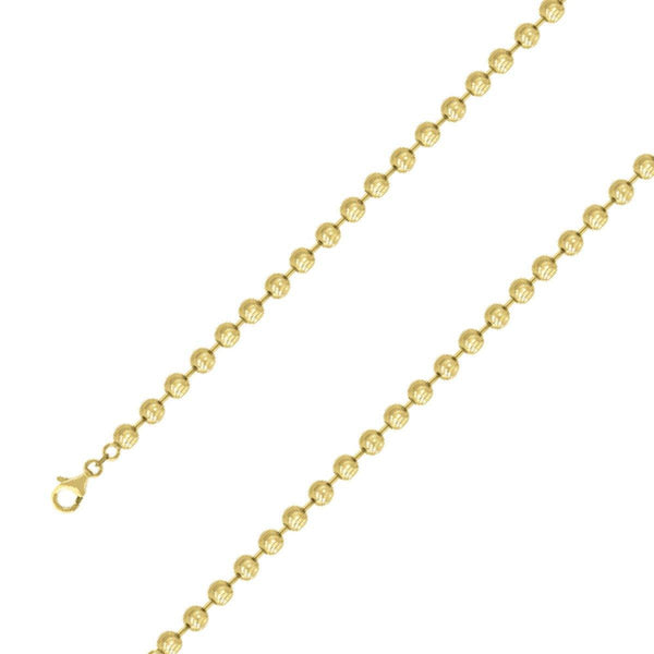 925 Sterling Silver 6mm Rhodium Plated Moon Cut Chain Size- 10" - Gold Americas