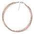 925 Sterling Silver 12.3gms with Rose Plated Spring Omega Bracelet  7.5" Unisex - Gold Americas