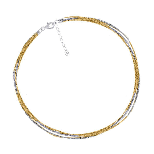 925 Sterling Silver 9.3gms with Gold Plated Spring Omega Bracelet  7.5" Unisex - Gold Americas