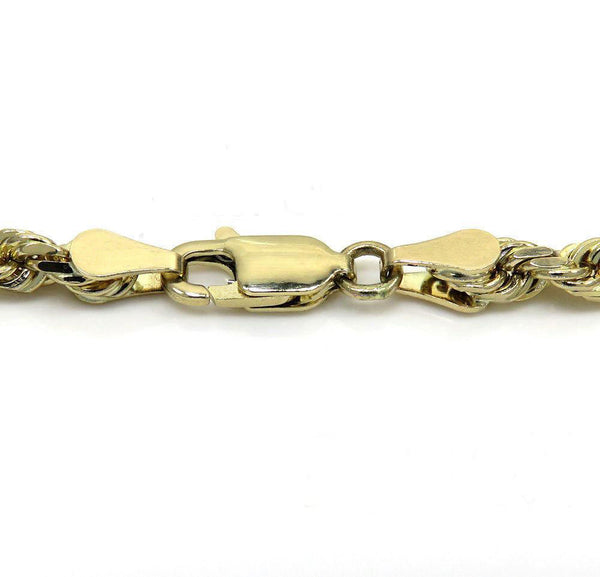 10K Yellow Gold Solid Rope Chain 4MM