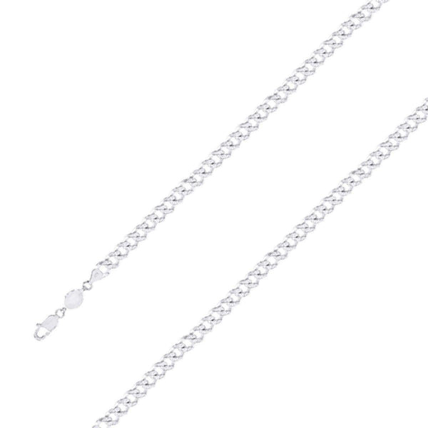 925 Sterling Silver Finish 6mm Diamond Cut Classic Cuban Chain Size- 8" - Gold Americas
