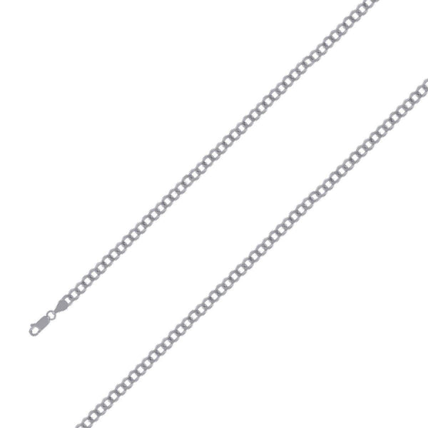 925 Sterling 6mm Silver Rhodium Plated Cuban Chain Size- 9" - Gold Americas
