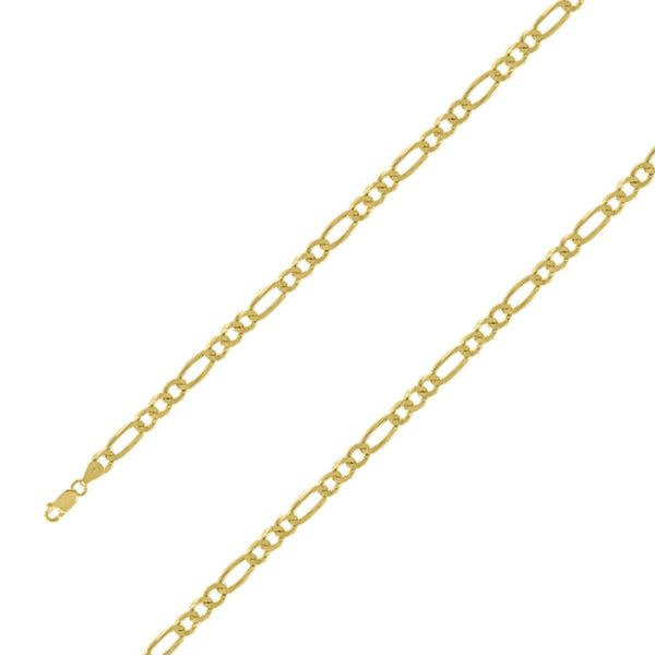 14k Yellow Gold Plated 6mm Silver Figaro Chain Size- 9" - Gold Americas