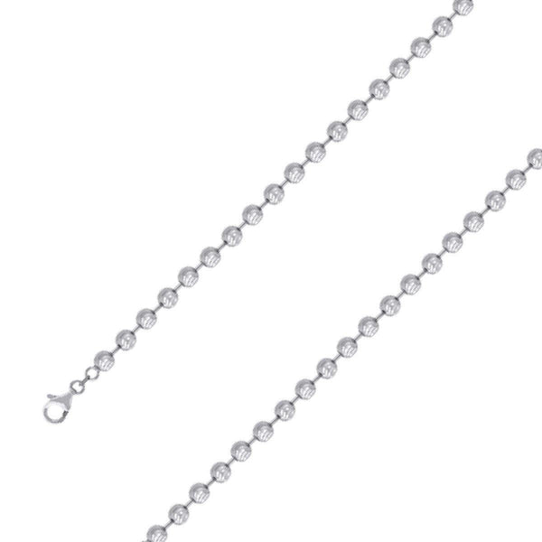 925 Sterling Silver 6mm Yellow Gold Plated Moon Cut Chain Size- 10" - Gold Americas