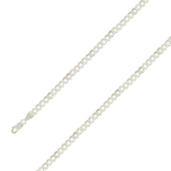 925 Sterling Silver 6mm E-Coated Diamond Cut Cuban Chain Size- 7" - Gold Americas