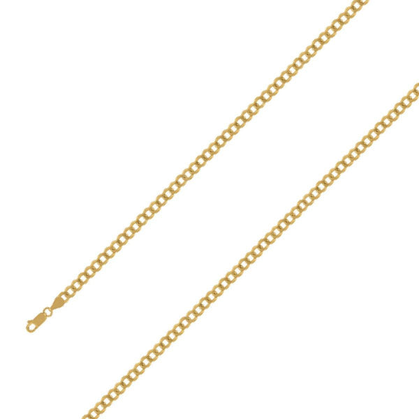 14k Yellow Gold Finish 6mm Silver Cuban Chain Size- 9" - Gold Americas