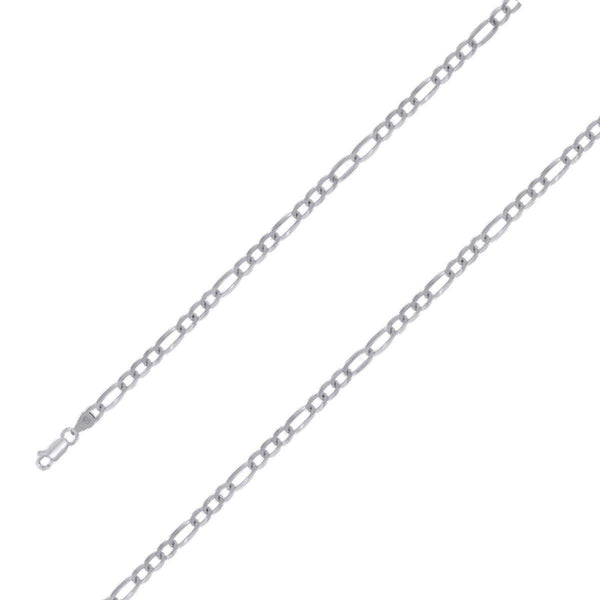 925 Sterling 6mm Silver Rhodium Plated Figaro Chain Size- 7" - Gold Americas