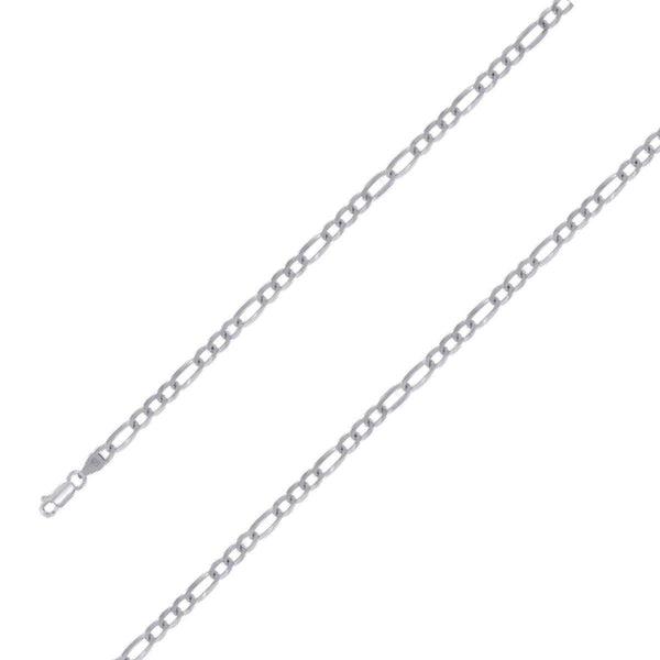 925 Sterling 6mm Silver Rhodium Plated Figaro Chain Size- 8" - Gold Americas