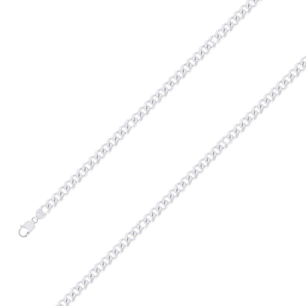 925 Sterling 6mm Silver Finish Classic Cuban Chain Size- 9" - Gold Americas
