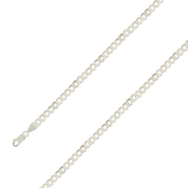 925 Sterling Silver 6mm E-Coated Diamond Cut Cuban Chain Size- 9" - Gold Americas