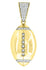 Yellow-tone Sterling Silver Mens Round Cubic Zirconia CZ Football Cluster Charm Pendant, Pendants, Silverine, Jawa Jewelers