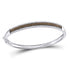 14K White Gold Round BrownDiamond Bangle Bracelet 1-3/8 Cttw