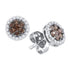 10k White Gold Cognac-brown Color Enhanced Diamond Flower Cluster Screwback Stud Earrings 1/4 Cttw - Gold Americas