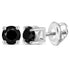 Sterling Silver Unisex Round Black Color Enhanced Diamond Solitaire Earrings 1/2 Cttw - Gold Americas