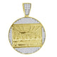 Sterling Silver Yellow-Tone Round CZ Last Supper Charm Pendant