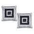 10K White Gold Mens Round Black Color Enhanced Diamond Cluster Earrings 1/3 Cttw - Gold Americas