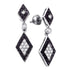 10K White Gold Round Black Color Enhanced Diamond Dangle Earrings 5/8 Cttw - Gold Americas