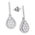 10K White Gold Round Diamond Dangle Screwback Earrings 1-1/2 Cttw - Gold Americas