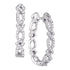 10k White Gold Round Diamond Symmetric Woven Interweaving Hoop Earrings 1/2 Cttw - Gold Americas