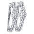 10K White Gold Round Diamond 3-stone Hoop Earrings 3/8 Cttw - Gold Americas