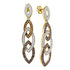 10K Yellow Gold Round Cognac-brown Color Enhanced Diamond Cascading Oval Dangle Earrings 1-1/3 Cttw - Gold Americas