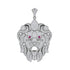 Wo Round Cubic Zirconia CZ Animal Lion Face Cluster Charm Pendant