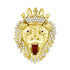 Yellow-tone Sterling Silver Mens Round Cubic Zirconia CZ Animal Lion King Face Fashion Charm Pendant, Pendants, Silverine, Jawa Jewelers