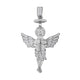 Sterling Silver  Round Cubic Zirconia CZ Praying Angel Hands Charm Pendant