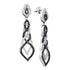 10K White Gold Round Black Color Enhanced Diamond Braided Dangle Earrings 1-1/2 Cttw - Gold Americas