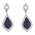 10K White Gold Round Black Color Enhanced Diamond Dangle Earrings 2.00 Cttw - Gold Americas
