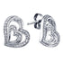 Sterling Silver Round Diamond Heart Stud Earrings 1/20 Cttw - Gold Americas