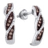 10K White Gold Round Cognac-brown Color Enhanced Diamond Stud Earrings 1/5 Cttw - Gold Americas