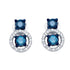 10K White Gold Round Blue Color Enhanced Diamond Stud Earrings 1/2 Cttw - Gold Americas