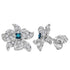 Sterling Silver Round Blue Color Enhanced Diamond Pinwheel Stud Earrings 1/5 Cttw