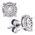 Sterling Silver Round Diamond Solitaire Circle Frame Stud Earrings 1/10 Cttw