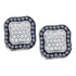 10K White Gold Round Black Color Enhanced Diamond Cluster Earrings 1.00 Cttw - Gold Americas