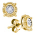 Yellow-tone Sterling Silver Round Diamond Value Stud Earrings 1/20 Cttw