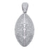 Sterling Silver Mens Round Cubic Zirconia CZ Football Charm Pendant, Pendants, Silverine, Jawa Jewelers
