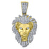 925 Sterling Silver Yellow-tone Cubic Zirconia CZ Lion Head Mens Fashion Pendant Charm, Pendants, JJ-SLV, Jawa Jewelers
