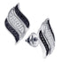10K White Gold Round Black Color Enhanced Diamond Cascading Stud Earrings 1/4 Cttw - Gold Americas