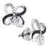 10K White Gold Round Black Color Enhanced Diamond Stud Earrings 1/5 Cttw - Gold Americas