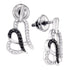 10K White Gold Round Black Color Enhanced Diamond Heart Stud Earrings 1/3 Cttw - Gold Americas